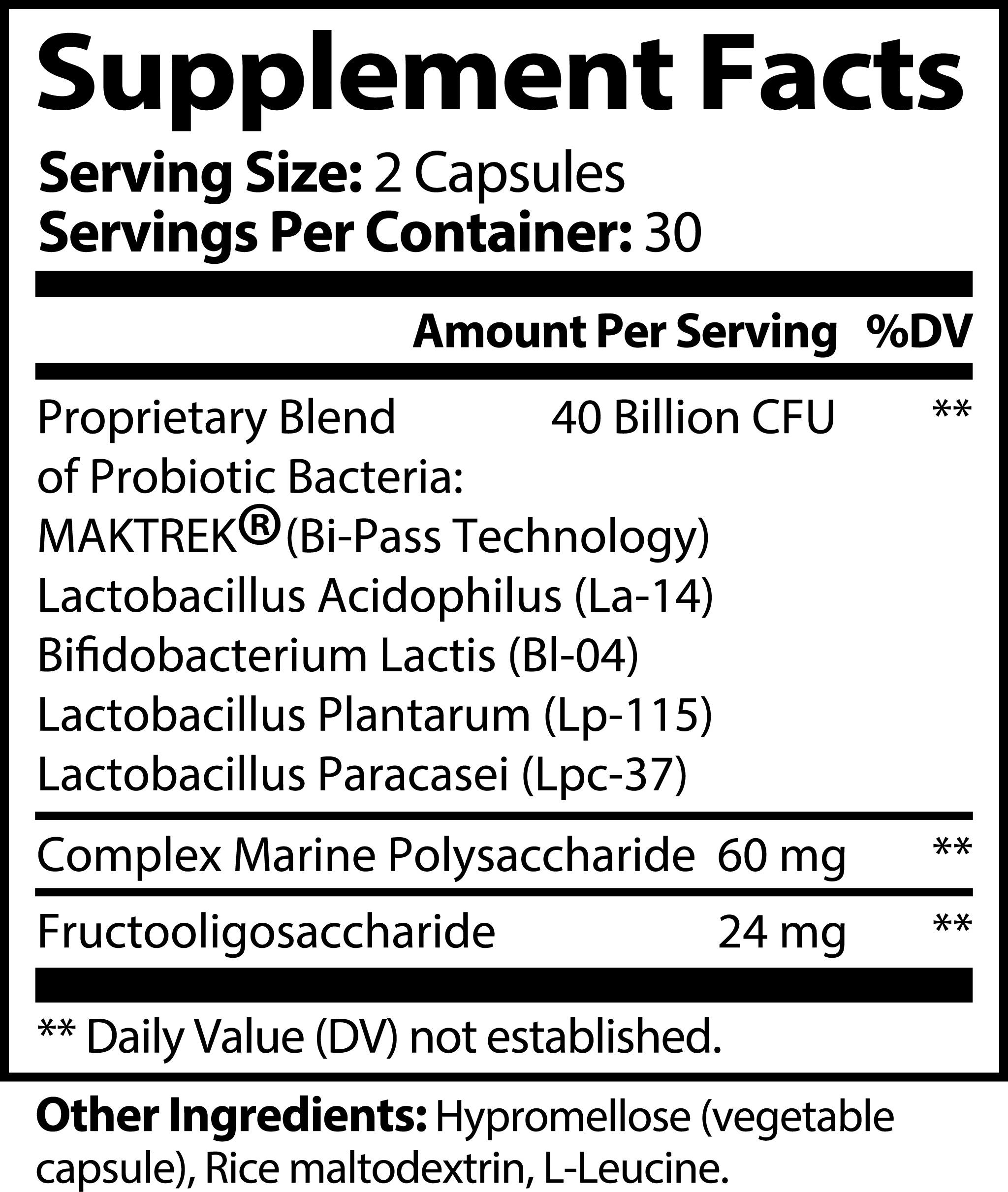 Probiotic 40 Billion with Prebiotics - Digestive Health Supplement