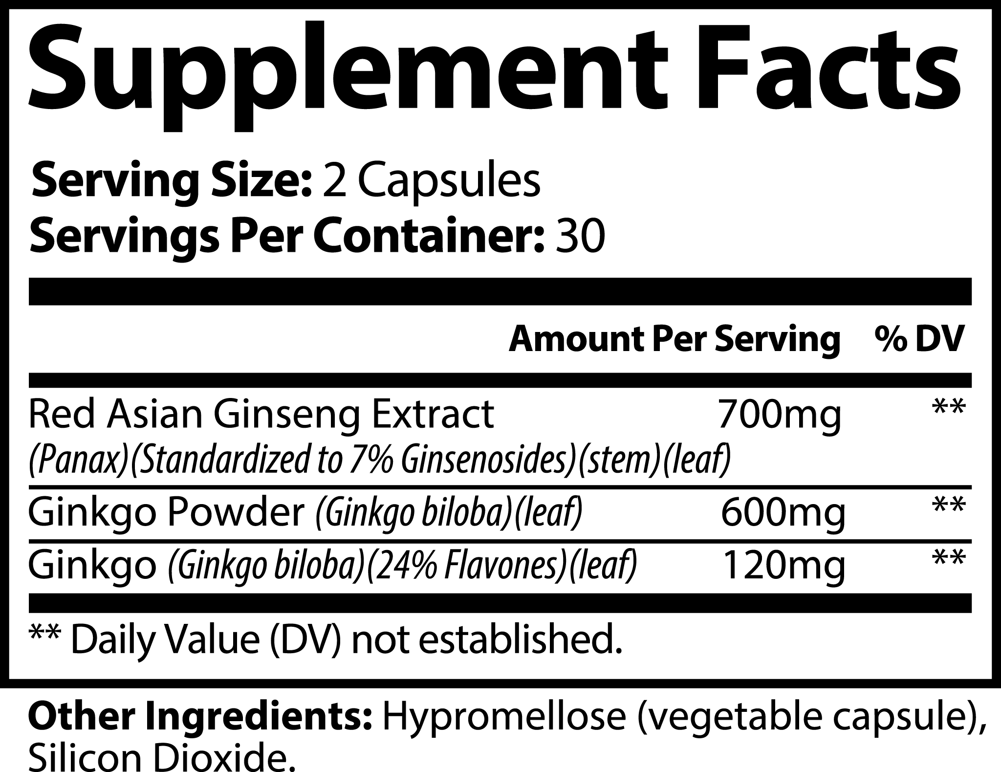 Ginkgo Biloba + Ginseng - Immunity Boost Supplement